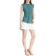 thumbnail image 2 of INSPIRAR CHIC Blusa sin mangas para mujer con volantes, estilo de oficina, blusas florales vintage de los años 50, L Azul Verde-Floral, 2 of 6