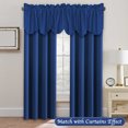 thumbnail image 2 of Window Treatment Curtain Valances Thermal Insulated Valances for Living Room, Rod Pocket, Scalloped,2 Pack, Royal Blue, 52 x 18 - Inch, 2 of 7