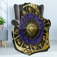 thumbnail image 4 of Astrology Soft Flannel Fleece Throw Blanket, Square Shape Inner Details Zodiac Horoscope and Constellations Art, Cozy Plush for Indoor and Outdoor Use, 50" x 60", Multicolor, by Ambesonne, 4 of 5