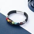 thumbnail image 6 of Women Men Braided Leather and Beaded Double Layer Bangle Funeral Urn Bracelet for Ashes Holder Cremation Jewelry for Ashes of Loved One, 6 of 8