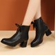thumbnail image 4 of NECHOLOGY Botas Mujer Adulto Femenino Zapatos Botines para mujer Botines de mujer de otoño e invierno Color sólido Decoración de de simple Tacón cuadrado cómodo Cremallera lateral (Black, 7), 4 of 7