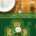 thumbnail image 4 of Sm:)e Green Stripes Shamrocks St.Patrick's Day Table Runner 13x72 Inch, 4 of 6