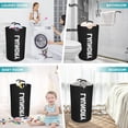 thumbnail image 5 of Behome 90L Laundry Basket, Laundry Bag with Padded Handles, Waterproof Collapsible Laundry Basket for Bathroom, Bedroom & Laundry Room, 2 Pack, Black, 5 of 6