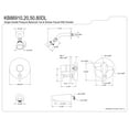 thumbnail image 2 of Kingston Brass KB86910DL Concord Tub & Shower Faucet, Polished Chrome, 2 of 2