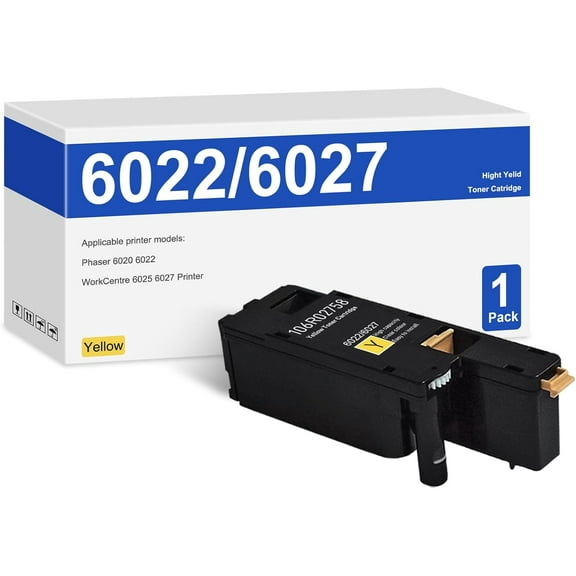 WorkCentre 6027 Phaser 6022 Yellow Toner Cartridges 1 Pack - 106R02758 Toner Cartridges Replacement for Xerox 6022 6027 Printer
