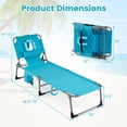 thumbnail image 3 of Costway Chaise de Bronzage, Chaise Longue Portable avec Dossier Réglable à 4 Positions Turquoise, 3 of 9