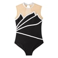 thumbnail image 5 of Sholeno Kids Girls Gymnastics Dancce Outfits Metallic Striped Leotard Bodysuit Unitard with Pants Silver&Black 12, 5 of 7