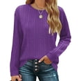 thumbnail image 2 of Fantaslook Womens Tops Textured Long Sleeve Shirts Casual Fall Tops Lightweight Pullover, 2 of 8