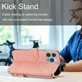 thumbnail image 4 of SaniMore for iPhone 13 Pro 6.1" Magnetic Flip Wallet Case with Card Slot & Kickstand, Premium PU Leather Case with Wrist Strap Shockproof Protective Case for Women Men, Pink, 4 of 8