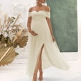 thumbnail image 3 of Mifsaly Maternity Maternity Dress Photoshoot Off Shoulder Maxi Dresses Women Strapless High Slit Pregnant Gowns 2026 XL, 3 of 7