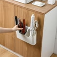 thumbnail image 4 of Organizador Montado En La Pared, Sin Perforaciones, Multiusos, Alisador De Pelo, Soporte Para Control Remoto Colgante Con Compartimento Ajustable Para El Hogar, Sala De Estar, Baño Yuarrent HA015691-00, 4 of 7