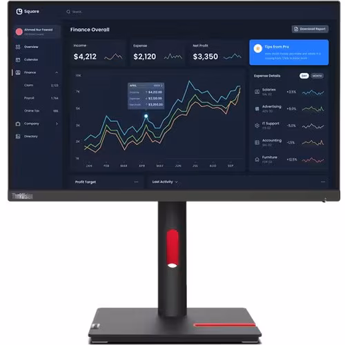 thumbnail image 2 of Lenovo ThinkVision T22i-30, 1920 x 1080, Raven Black, 63B0MAT6US, 2 of 5