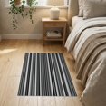 thumbnail image 3 of ODIKA 2'x3' Washable Accent Rug Corridor Contrast Rhythmic Stripe Minimalist Layout Alfombras for Bedroom, Nursery, RV, Pet Friendly, Bedside Mat, 3 of 7