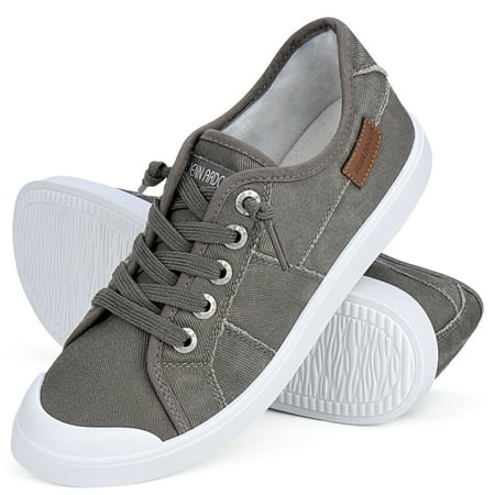 JENN ARDOR Women s Canvas Shoes with Arch Support Fashion Flats Low Top Lace Up Classic Casual Shoes Comfy Breathable Lightweight Sneakers for Walking
