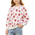 thumbnail image 2 of WQNVRNR Girls Print Sweatshirt- Cotton Cute Long Sleeve Crewneck Pullover Tops Pink Size 2T, 2 of 9