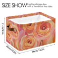 thumbnail image 4 of Yayeee 2 Pack Canvas Storage Basket with Handles for Shelves Fabric Bins Closet Organizer, Pink Flowers, 4 of 8