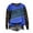 Blue, variant on MOJOGO Women's Crewneck Tops Loose Leopard Denim Patchwork Sweatshirt Street Style Pullover Tops for Spring and Fall Blue S