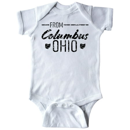 

Inktastic From Columbus Ohio in Black Distressed Text Gift Baby Boy or Baby Girl Bodysuit