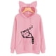 thumbnail image 1 of Camisa con capucha de mujer con estampado de gato de dibujos animados de ajuste holgado Sudadera con capucha de cuello redondo de manga larga Eigraketly FS9881-02, 1 of 6
