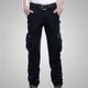 thumbnail image 1 of Pantalones largos para hombre, pantalones de algodón, color liso, multibolsillos, rectos, vaqueros, para hombre, 1 of 9