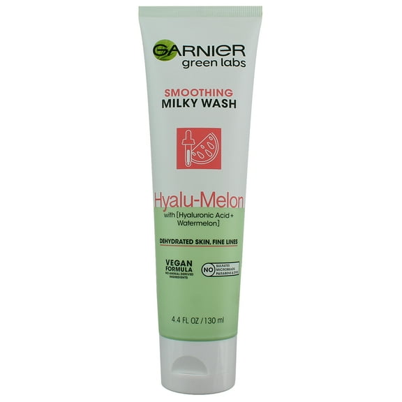 Garnier Green Labs Hyalu-Melon Smoothing Milky Washable Cleanser, , 4.4 fl. oz. (Pack of 2)