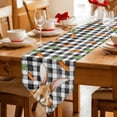 thumbnail image 2 of Easter Bunny Table Runner Linen Burlap Table Runner 70 Inches Long Spring Rabbits Carrots Black Buffalo Plaid Dresser Scarves for Kitchen Island Coffee Dining Party Wedding Holiday Decor 13"x70", 2 of 8