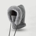 thumbnail image 2 of XIAOCHA Women’S Furry‑Trim Trapper Hat Knit Hats Fall‑Winter Daily‑Use Bonnet,Grey, 2 of 6