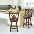 thumbnail image 4 of Costway Set of 4 Swivel Bar Stools Counter Height Dining Pub Chairs with  Rubber Wood Legs, 4 of 10