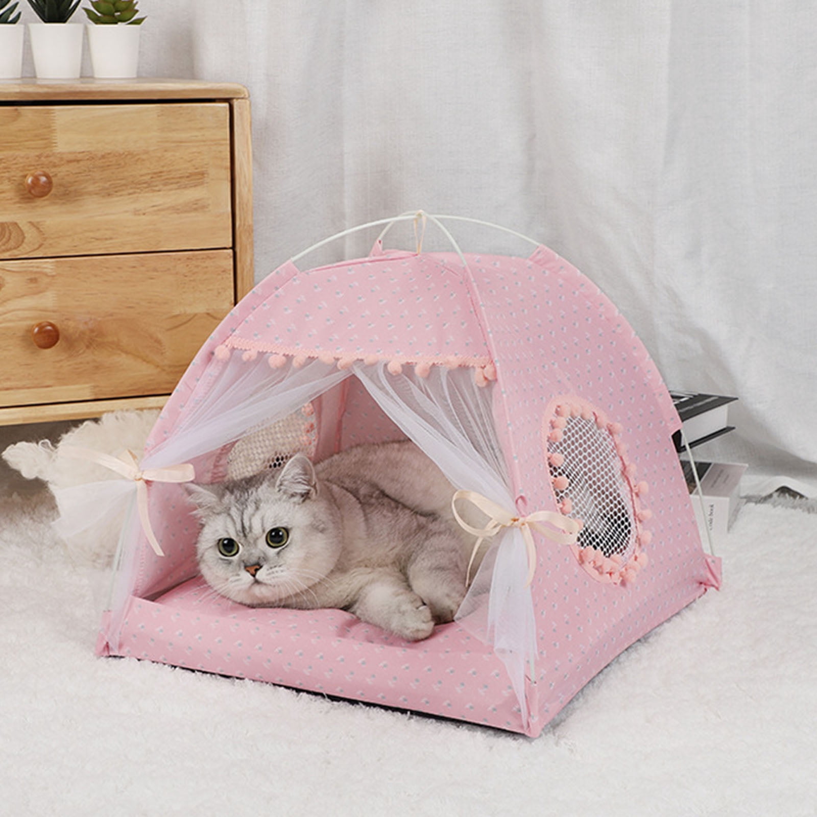 Camping Tent Dogs Bed Pet Teepee for Dogs Kennel Indoor Nest Bed for Puppy Cave Dogs House
