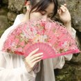 thumbnail image 2 of Vintage Lace Folding Peony Flower Pattern Portable Handheld Chinese Dance Summer Hand for Dance Photography And Events, 2 of 6