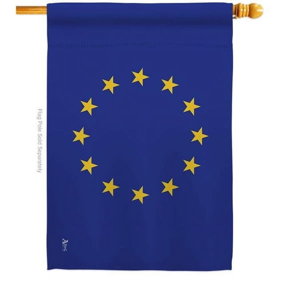 Americana Home & Garden H140081-BO 28 x 40 in. European Union Association Organization House Flag with Double-Sided Horizontal Decoration Banner Garden Yard Gift
