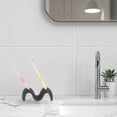thumbnail image 4 of Unique Bargains 1 Pc Wave m Shape Toothbrush Holder for Bathroom Black Silicone, 4 of 5