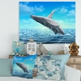 thumbnail image 2 of Humpback Whale Jumping Out of Sea 12 in x 8 in Painting Canvas Art Print, by Designart, 2 of 4