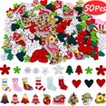 thumbnail image 2 of 50 Uds. Botones de Navidad de madera copo de nieve árbol de Navidad botones de costura para ropa de chico Scrapbooking DIY artesanía decoración de Año Nuevo, 2 of 4