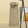 thumbnail image 5 of Gamivast Long Hooded Quilted Vest Women Oversized Zip up Sleeveless Puffer Jackets with Pockets Winter Stand Collar Drawstring Waist Coats Casual Work Solid Outerwear Womens Tops, 5 of 5