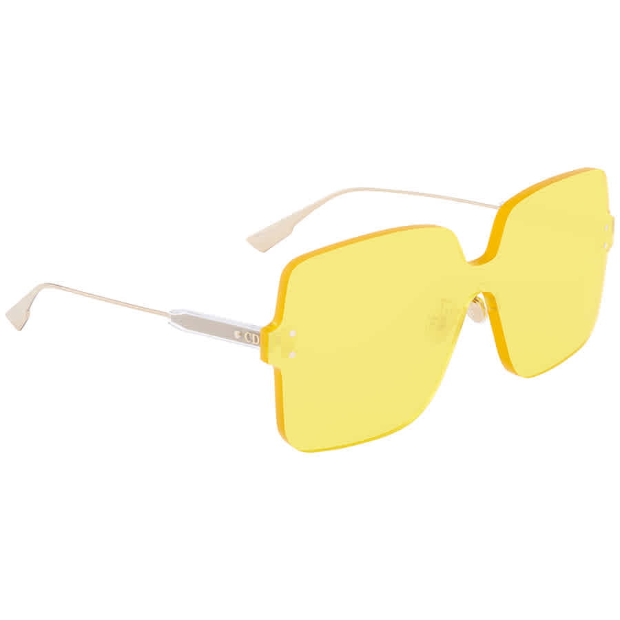 Dior Yellow Square Ladies Sunglasses 