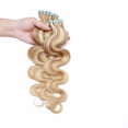 thumbnail image 3 of MY-LADY Tape in Natural Russian Human Hair Extensions Curly Body Wavy Balayage Hairpiece US Stock 20PCS 22" #18P613 Ash Blonde & Bleach Blonde, 3 of 10