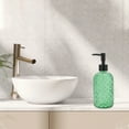 thumbnail image 2 of Unique Bargains 1 Pc Cylinder Argyle Soap Dispenser 13.53oz Green Black, 2 of 6