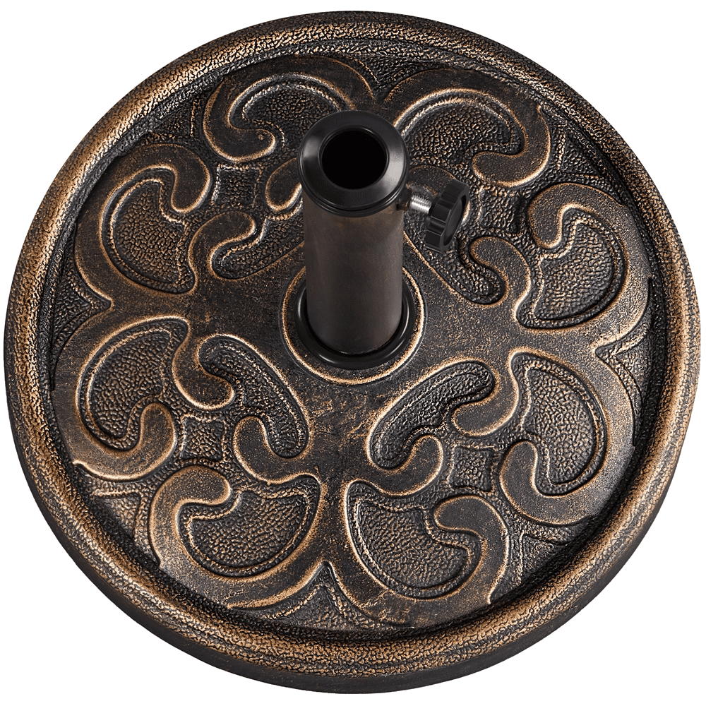 Renwick 22.2 lbs. Bronze Round Resin and Iron Patio Umbrella Base, Bronze