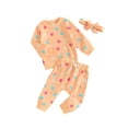thumbnail image 2 of Baby Girl Autumn Clothes 6M 12M 18M 24M 3Y Newborn Toddler Long Sleeve Valentine's Day Heart Print Sweatshirt Pants Outfits Infant Tracksuits, 2 of 10