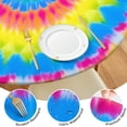 thumbnail image 4 of Colorful Tie Dye Mandala Pattern Round Fitted Tablecloth with Elastic Edge,Dining Table Cover Waterproof,Outdoor Round Tablecloth for Camping,Dining,Indoor and Outdoor, 4 of 7