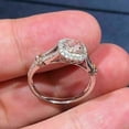 thumbnail image 3 of 14K White Gold Plated Silver 2Ct Round Cut Lab-Created Pink Sapphire Halo Women's Engagement Ring, 3 of 3