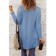 thumbnail image 1 of ABPHQTO Cárdigan de punto de mujer azul cielo con bolsillo abotonado, 1 of 5