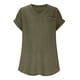 thumbnail image 4 of Camiseta de punto de manga corta con cuello en V y bolsillos para mujer. Top cómodo y casual para el verano., 4 of 4