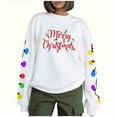 thumbnail image 2 of Cadancy Merry Christmas Sweatshirt for Women Long Sleeve Oversized Crew Neck Xmas Lights Graphic Sweatshirts Winter Cozy Casual Holiday Tops Trendy Funny Outfits 2025, 2 of 9