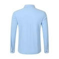 thumbnail image 5 of LIIPEE Men Shirts Casual Long Sleeve Lapel Solid Color Linen Cardigan Shirt Male Loose Fit Fashion Buttons Tops Comfortable Breathable Soft Daily Shirts,Sky Blue,S, 5 of 8