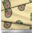 thumbnail image 2 of Soimoi Crepe Silk Fabric Paisley Block Printed Fabric 1 Yard 42 Inch Wide, 2 of 3