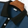 thumbnail image 6 of Guluxicc Men's Summer Henley Tops Short Sleeve Trendy Color Block Business Casual Shirts with Pockets, 6 of 8