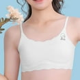 thumbnail image 5 of Girls Training Bras Summer Padded Bra Wireless Comfort Spaghetti Strap Fashion Printed Cute Underwear Bralettes, White, L, 5 of 5