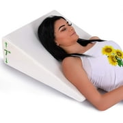 Abco Tech Bed Wedge Pillow | Hypoallergic Breathable Memory Foam | Back Pillow | Post Surgery Wedge Pillows Reduce Back Pain and Improve Sleep | Washable Cover | 7" Height White